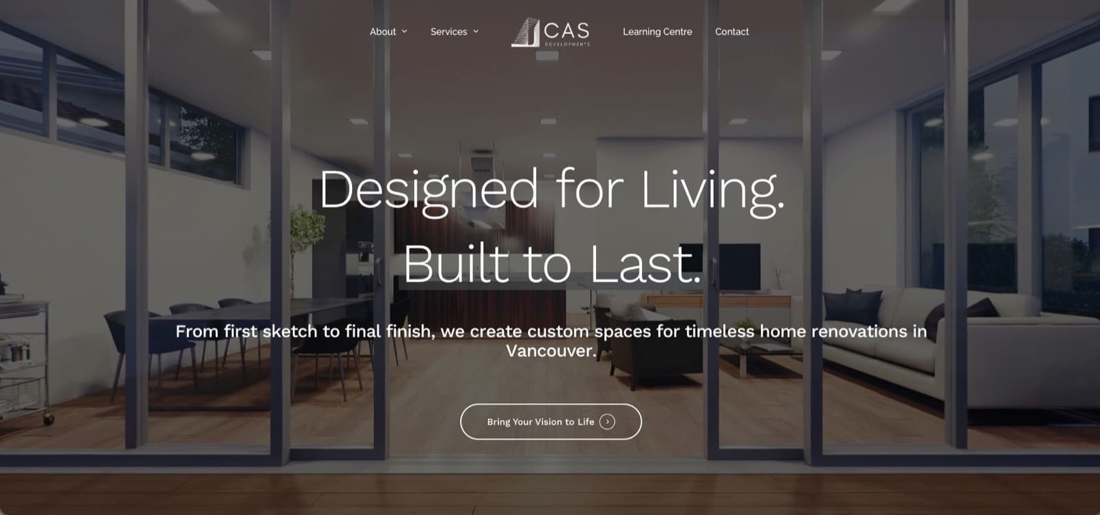 CAS Developments homepage screenshot