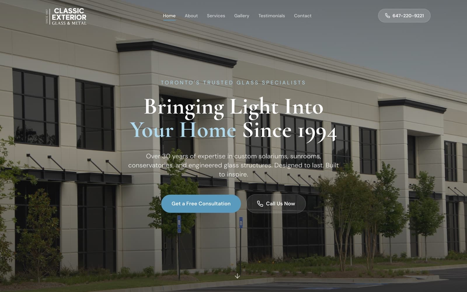 Classic Exterior homepage screenshot
